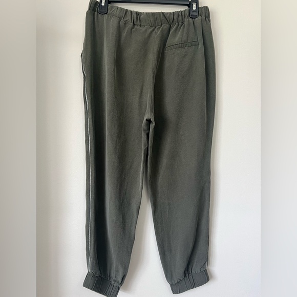 Zara Olive Green Joggers With Metallic Sidestripe Size Medium - Picture 6 of 15